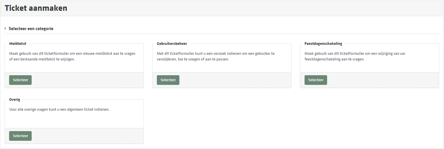 Tickets aanmaken in Support Manager