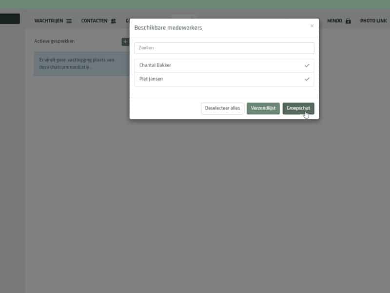 groepschat in vcare connect