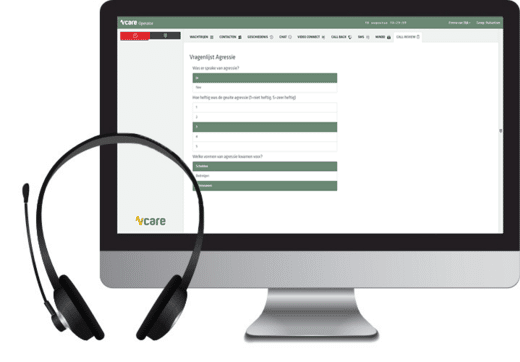 callreview beeldscherm voor telefonische enquete