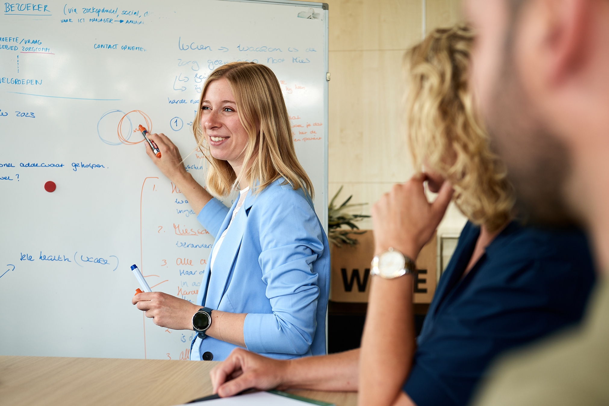 Teamleden Maud, Angela en Niels van Vcare Connect